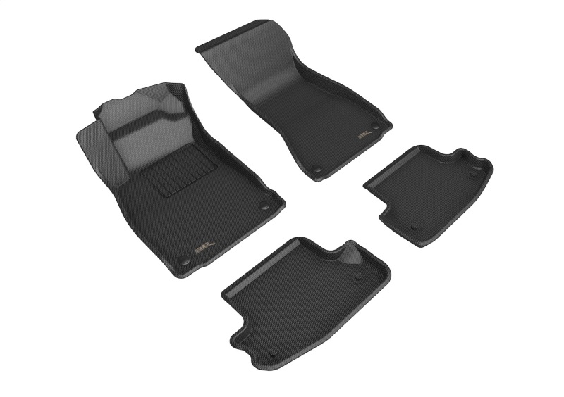 Audi RS5 Coupe Floor Mat Set - Front and Rear - 3D MAXpider - KAGU Series, Carbon Fiber Embossed Pattern - Black - `18-`26 Audi RS5 Coupe Floor Mat Set - Front and Rear - 3D MAXpider - KAGU Series, Carbon Fiber Embossed Pattern - Black - `18-`26
